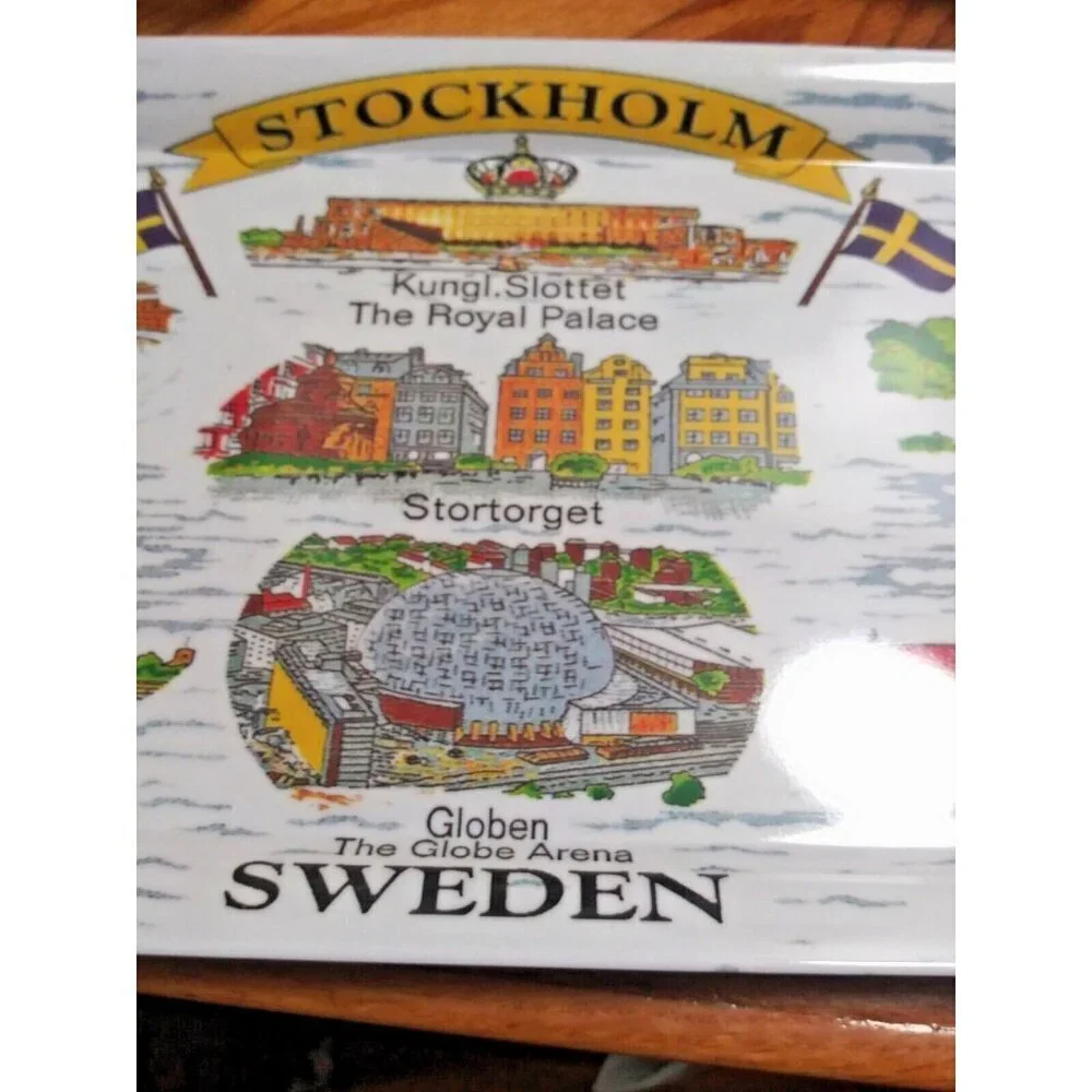 Artifex Sweden tray Stockholm melamine souvenir Decorative Display EUC RARE HTF
